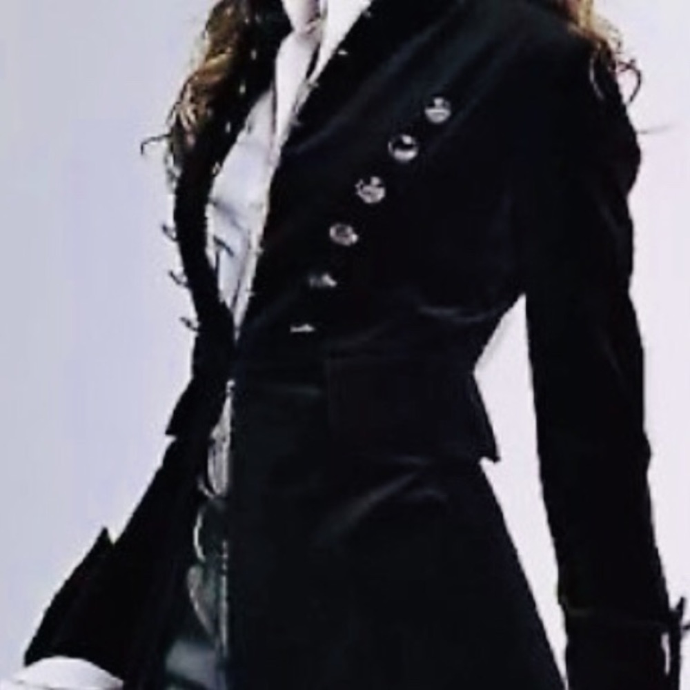 :: Pure Badass⚔️👑Rare Flawless Velvet Steampunk/Military Jacket Size: 18w - Picture 2 of 11
